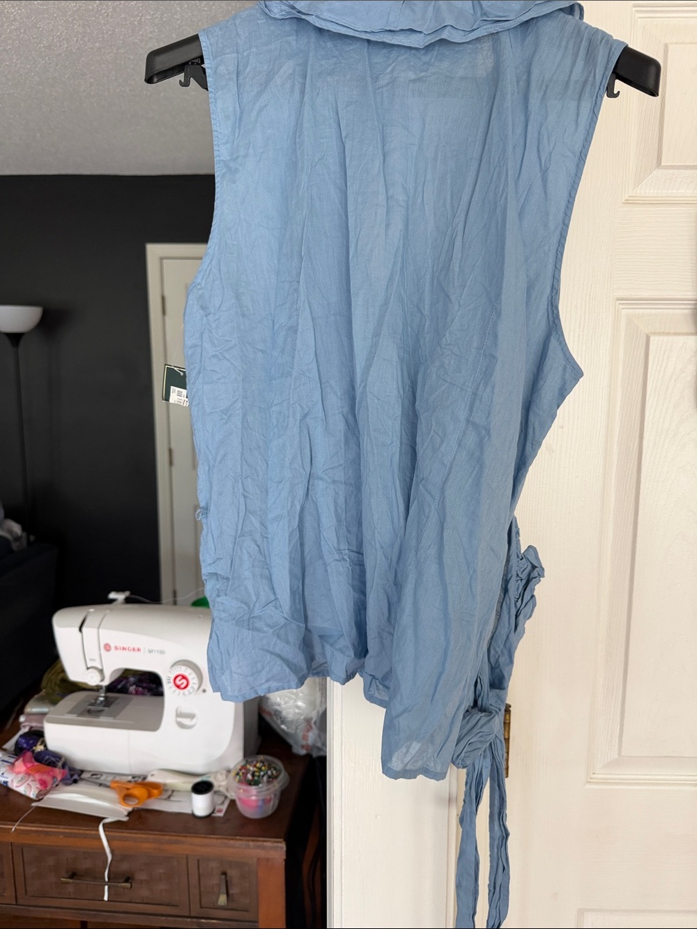 Lauren Ralph Lauren Light Blue Ruffled Wrap Camisole - Picture 4 of 4